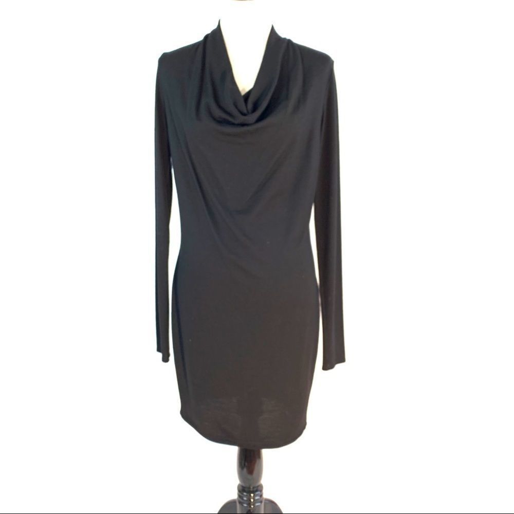 Helmut Lang Black Draped Dress